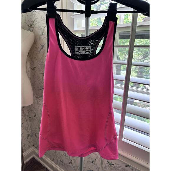Women's New Balance Pink Black Small Racer Back Polyester Blend WorkoutTank - Picture 1 of 7